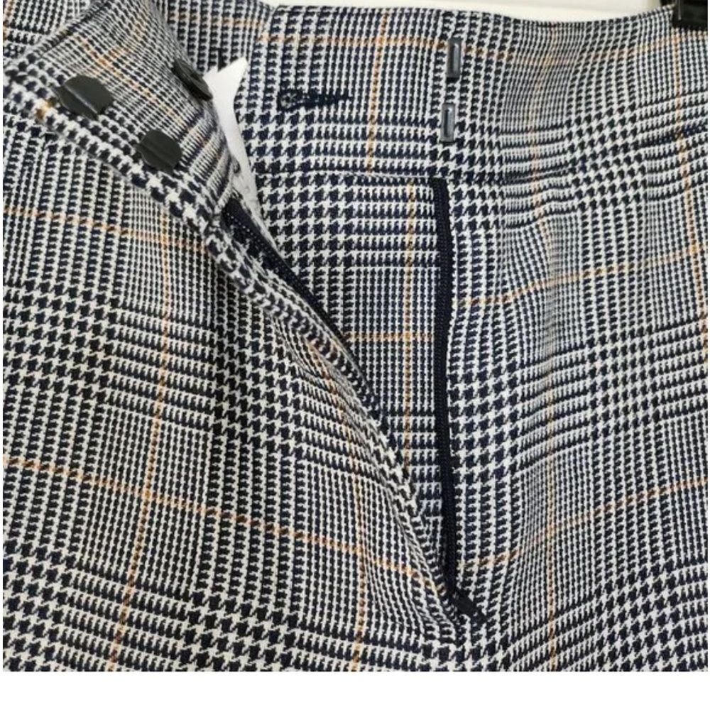 Veronica Beard Navy Multi Plaid Gemini Cigarette Cropped Pants – Size 10 - Picture 10 of 11